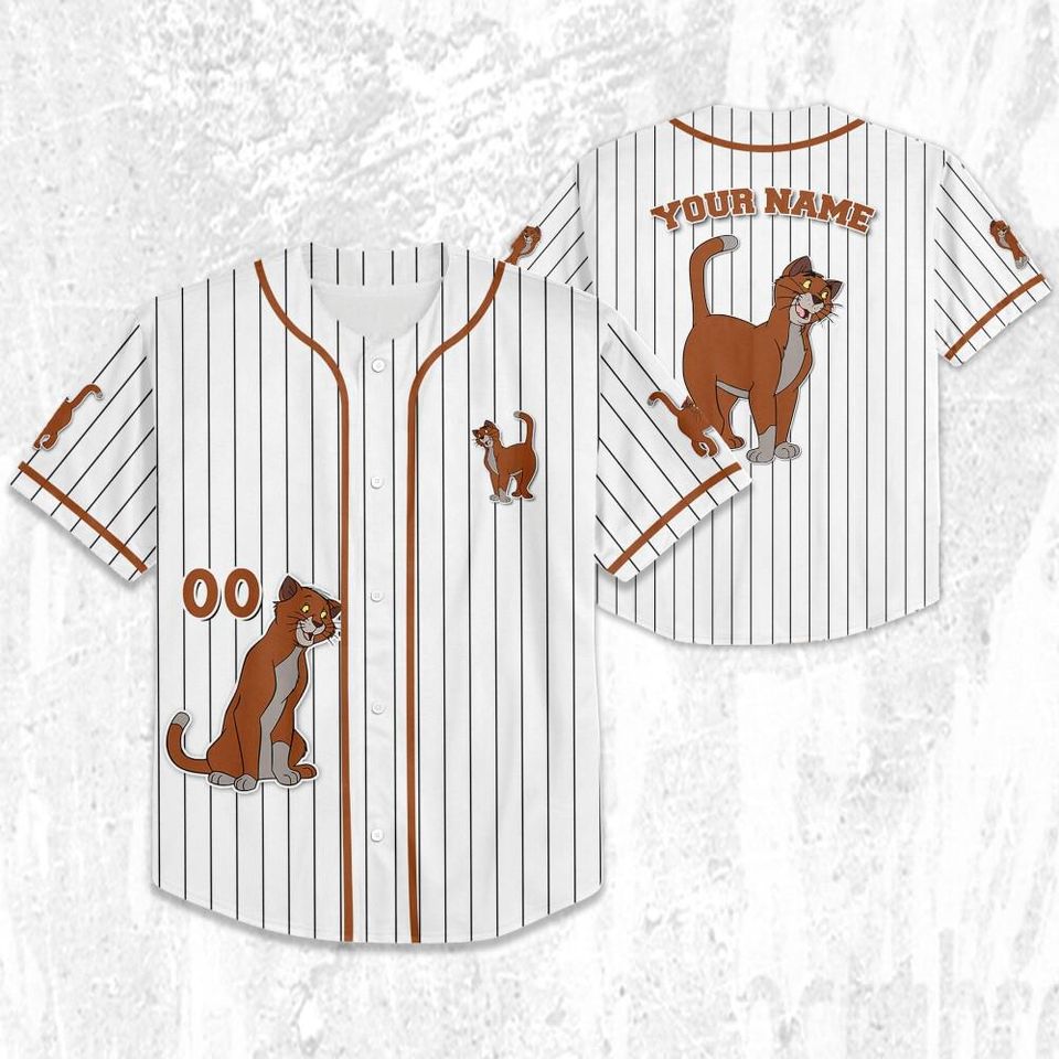 Personalize Disney The Aristocats Thomas O'Malley Happy White Orange Dark Jersey