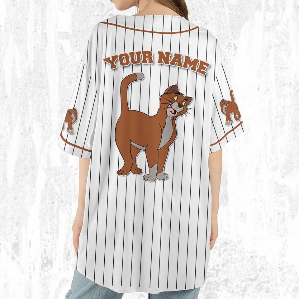 Personalize Disney The Aristocats Thomas O'Malley Happy White Orange Dark Jersey