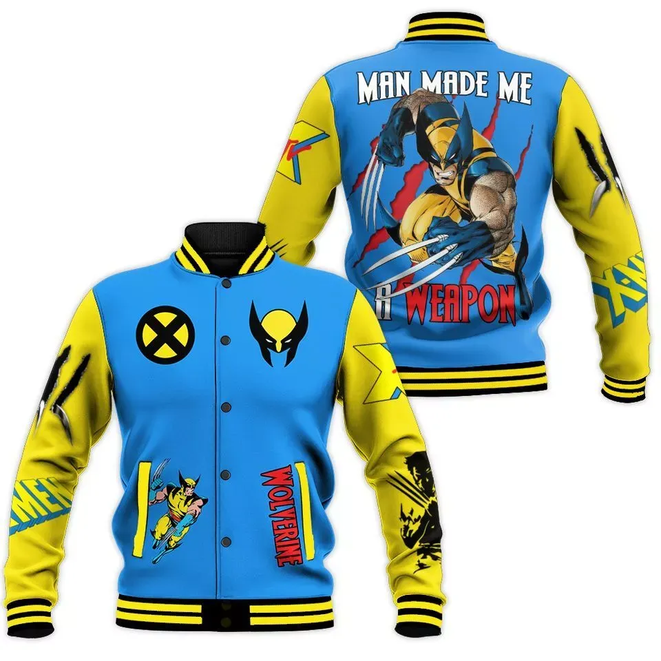 Wolverine Baseball Jacket, Wolverine Jacket, Wolverine Men, Baseball Jacket