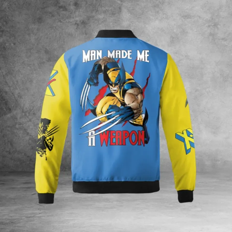 Wolverine Man Made Me A Weapon Wolverine Superhero Bomber Jacket