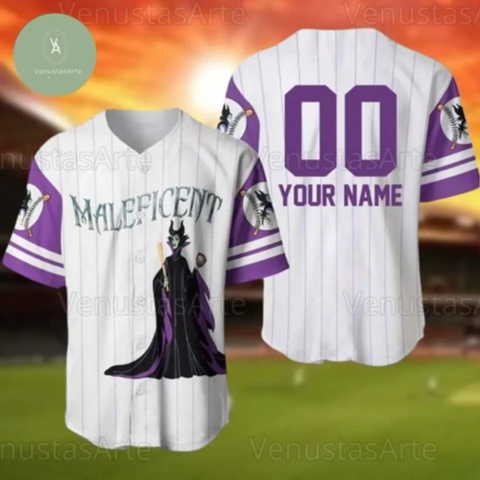 Personalized Maleficent Disney Villains 3D BASEBALL JERSEY SHIRT