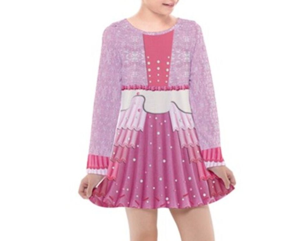 Kid's Princess Vanellope  Inspired Long Sleeve Dress