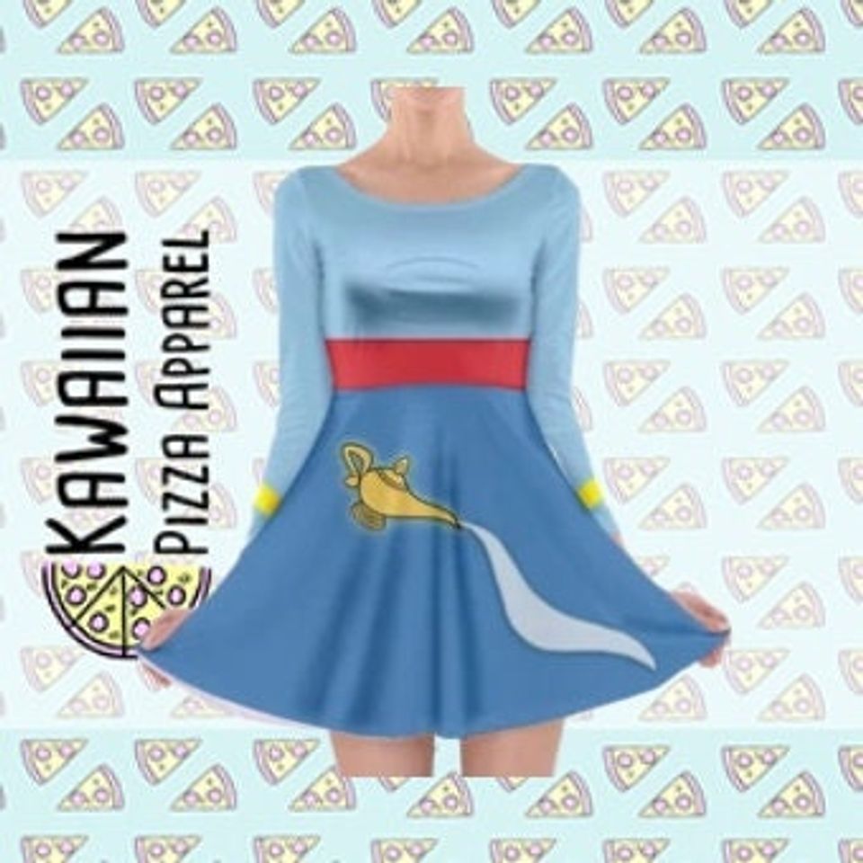 Genie Aladdin Inspired Long Sleeve Skater Dress