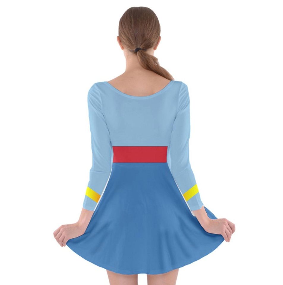 Genie Aladdin Inspired Long Sleeve Skater Dress