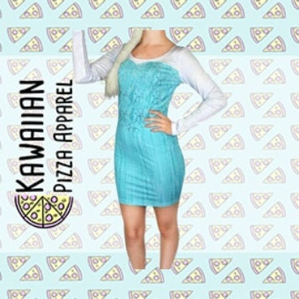 Elsa   Inspired Long Sleeve Bodycon Dress