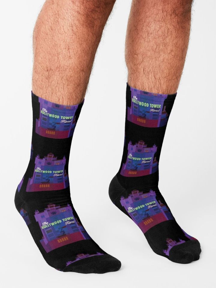 Tower of Terror Ride Design Socks