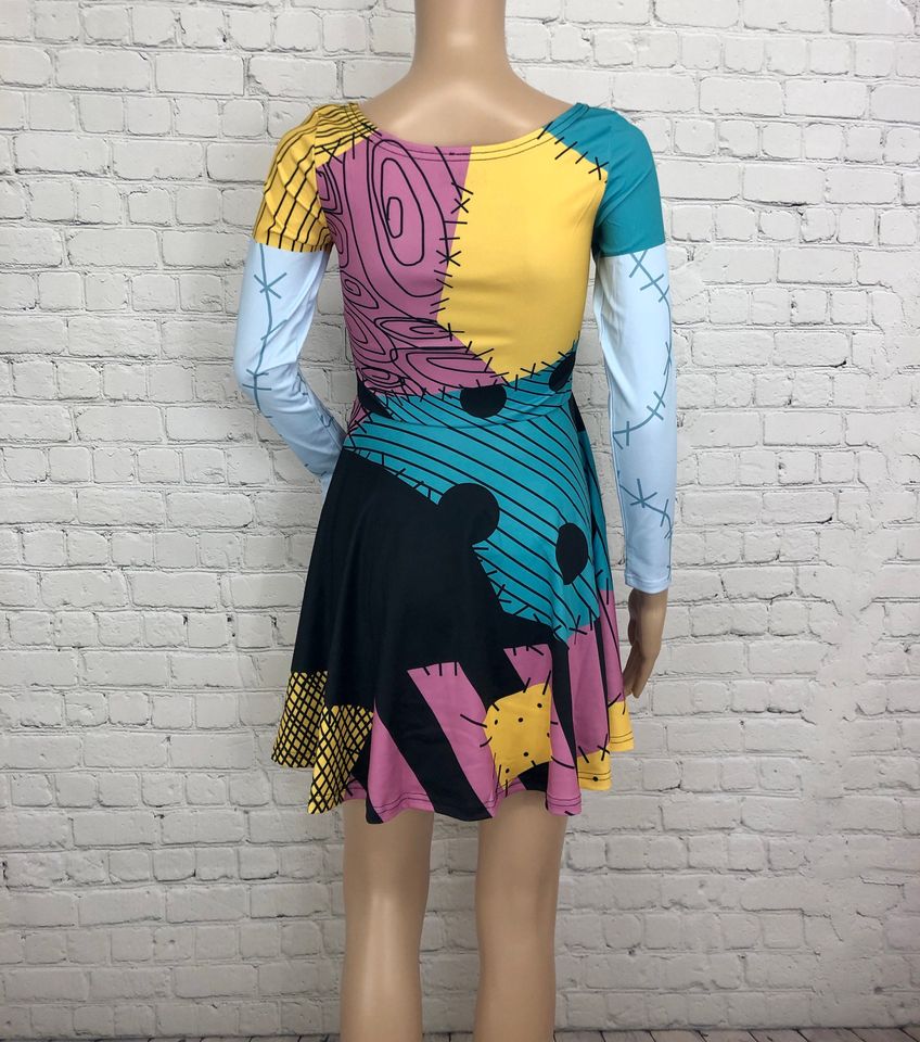 Sally Inspired Long Sleeve Skater Dress