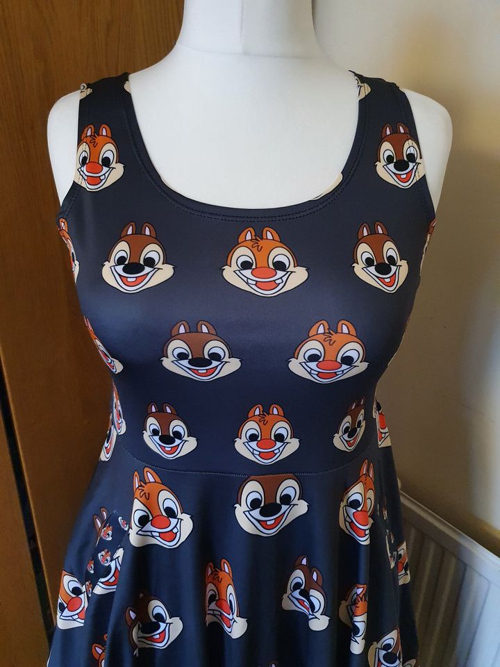 Chipmunks inspired print skater dress- Sizes S- 5XL plus size