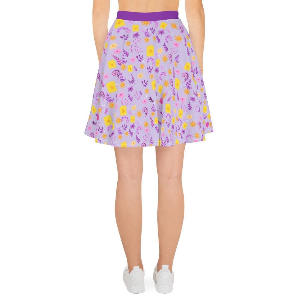 Tangled skirt Rapunzel floating lanterns floral Skater Skirt