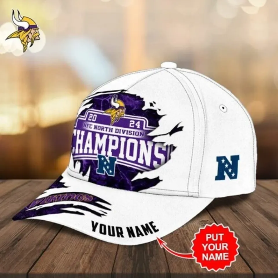 Personalized Minnesota Classic Cap, Minnesota Champions Football Cap, Vikings Game Day Football Cap