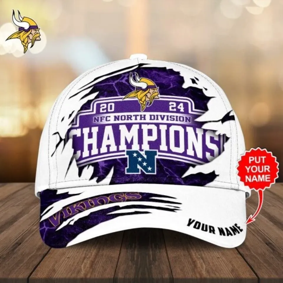 Personalized Minnesota Classic Cap, Minnesota Champions Football Cap, Vikings Game Day Football Cap