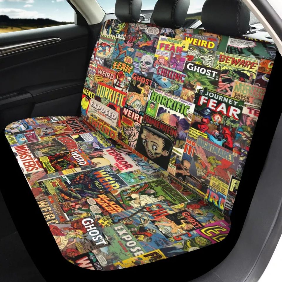 1950s Horror Comic Art - Car Seat Covers FULL SET