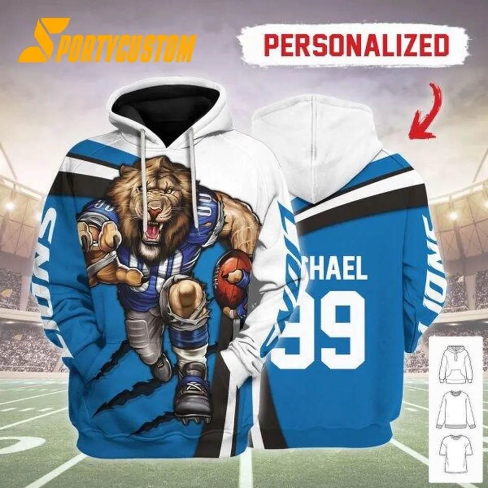 Custom Detroit Team Lionss 3D Hoodie
