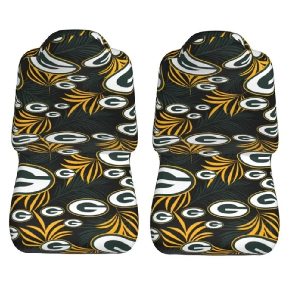 2pcs Green Bay Packers Elastic Car Seat Covers Printed Seat Cover Universal