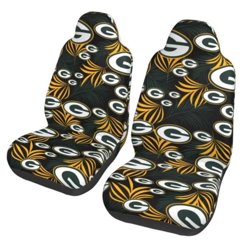 2pcs Green Bay Packers Elastic Car Seat Covers Printed Seat Cover Universal