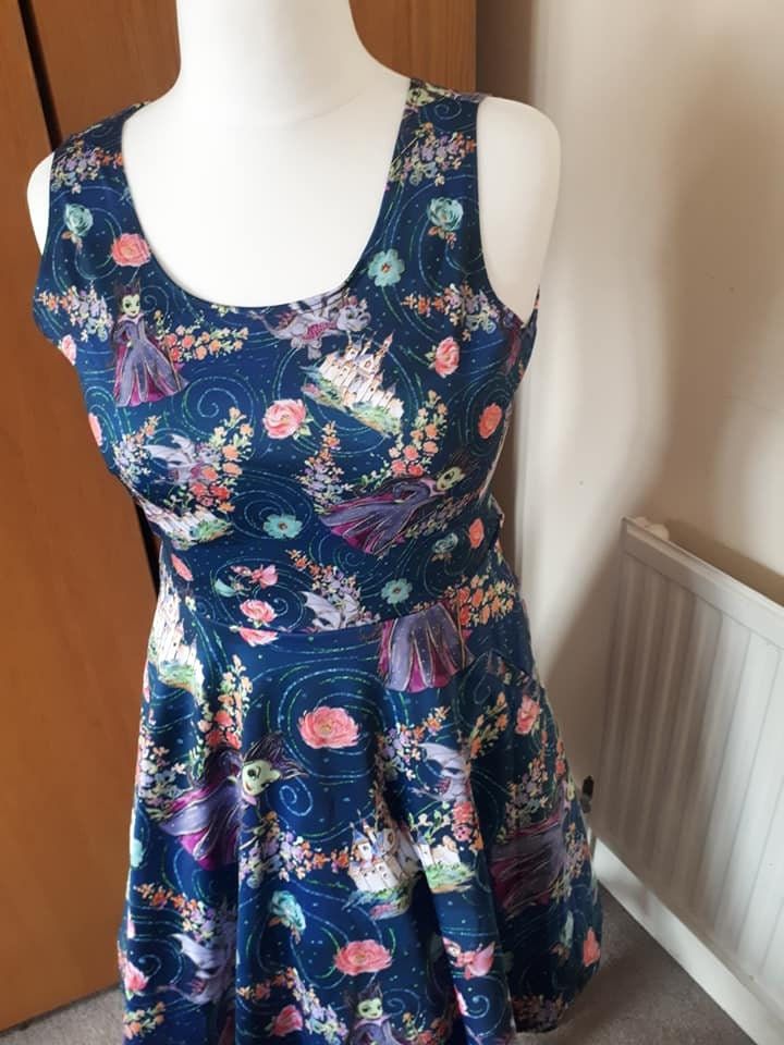 Maleficent inspired cute print skater dress-  plus size