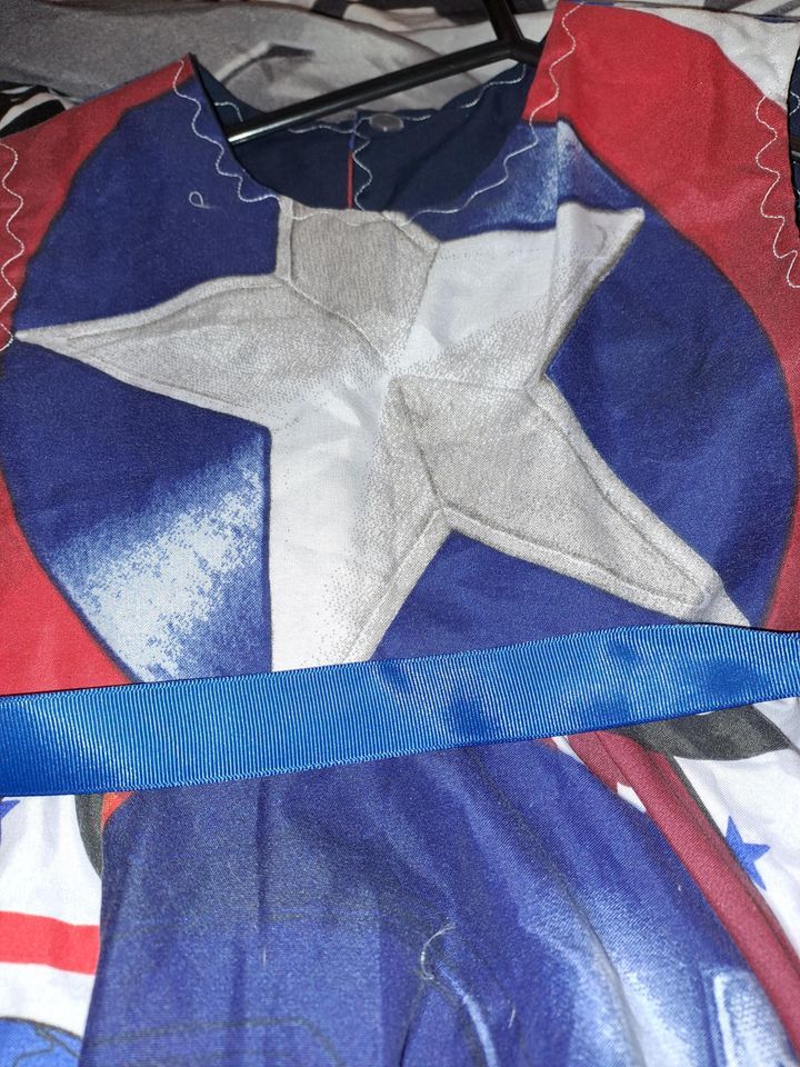 Girls twirling marvel action heros upcycled dress