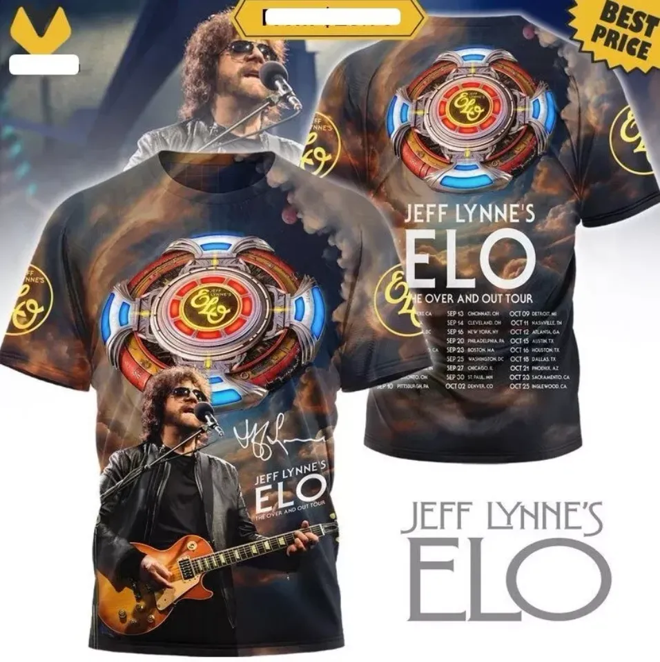 Jeff Lynne ELO The Over and Out Tour Shirt Cool 3D T-shirt, Best Gift 2025