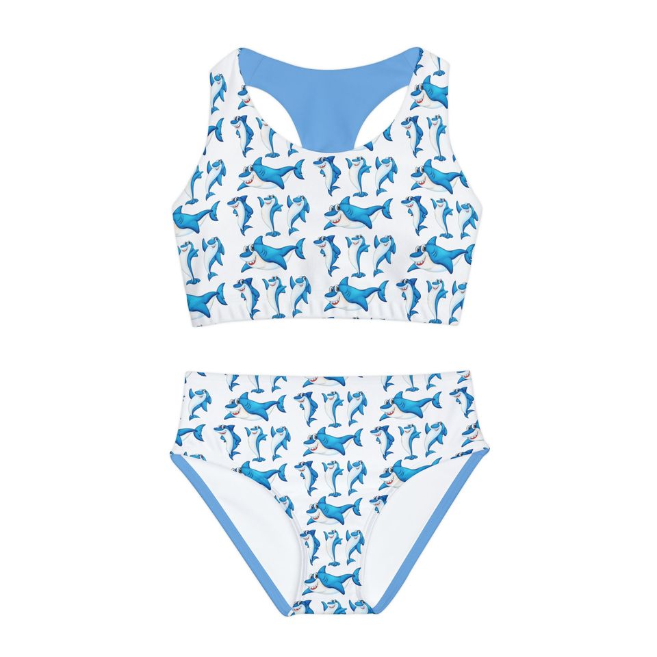 Sharks, Girls Two Piece Swimsuit (AOP)