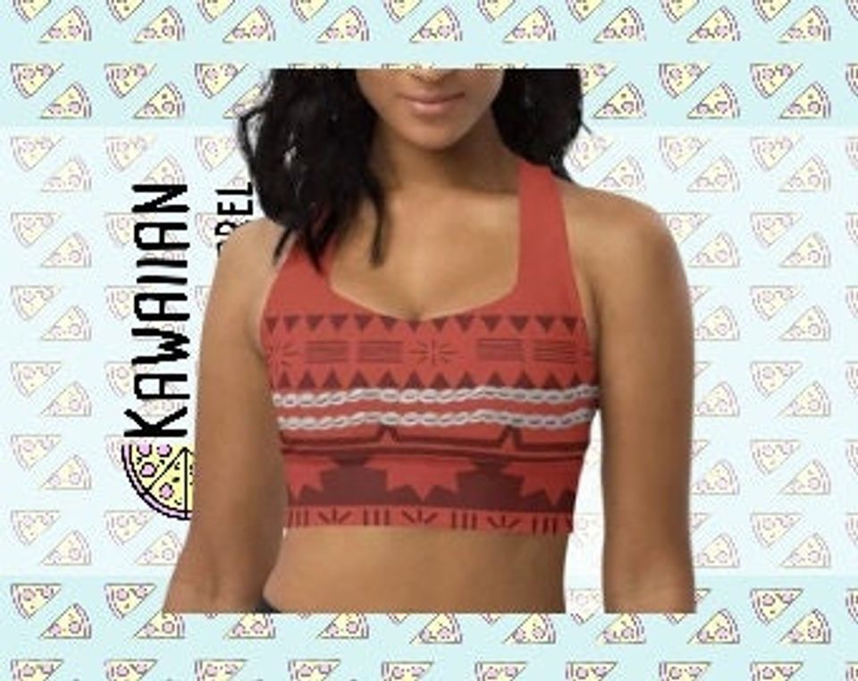 RUSH ORDER: Moana Inspired Recycled Longline Sports Bra