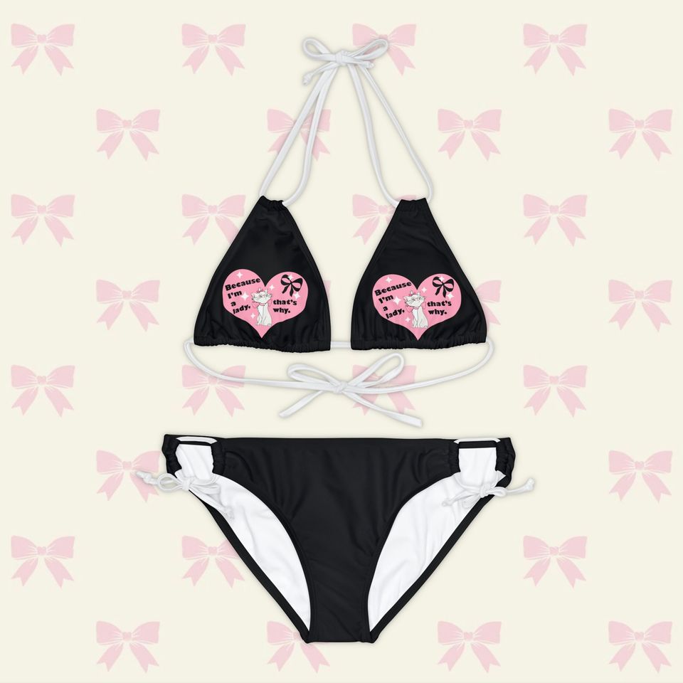 Disney The Aristocats Marie Strappy Bikini Set, Heart Bikini, Disney Bikini