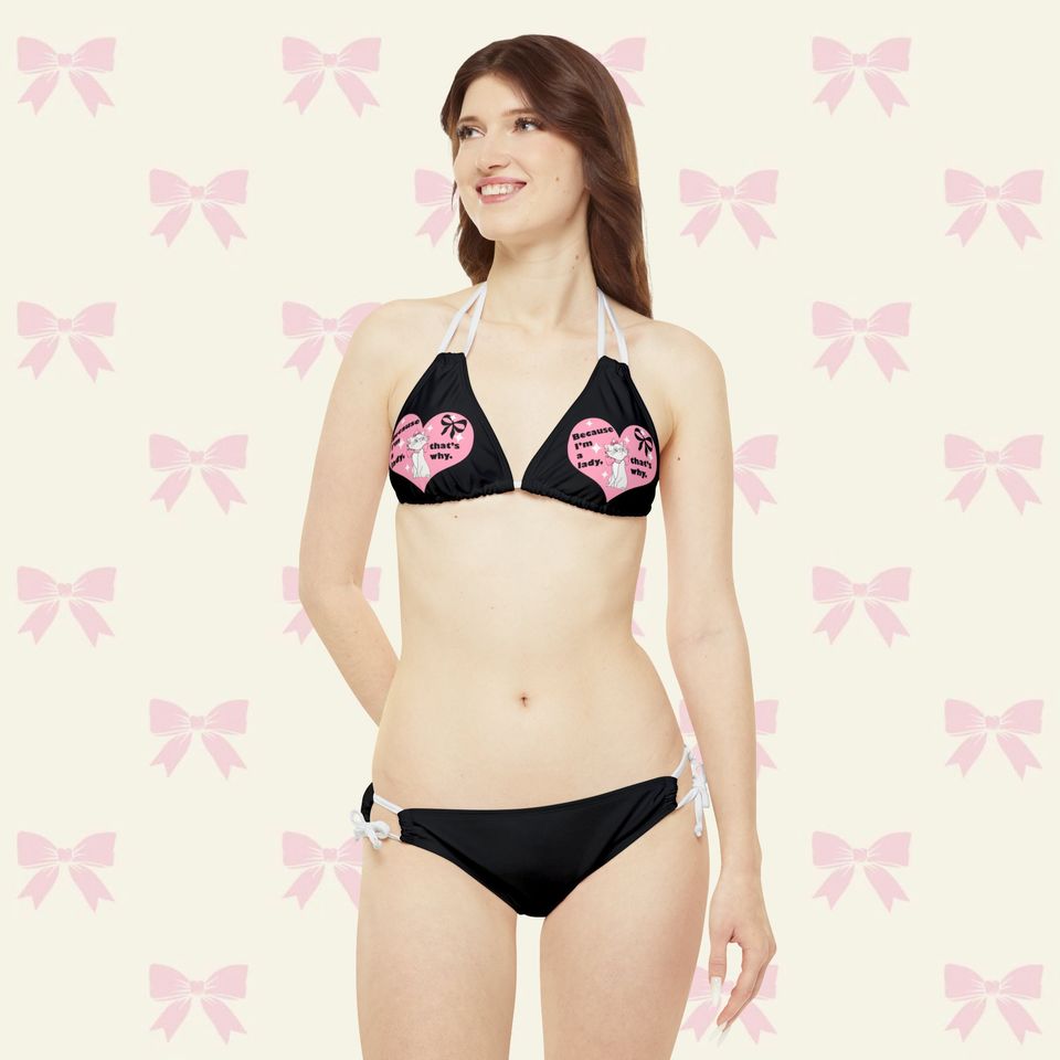 Disney The Aristocats Marie Strappy Bikini Set, Heart Bikini, Disney Bikini