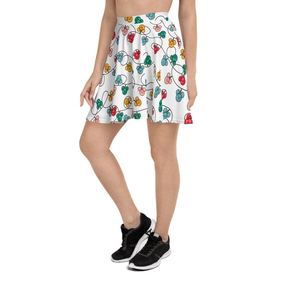 Inspired Christmas Lights Skater Skirt