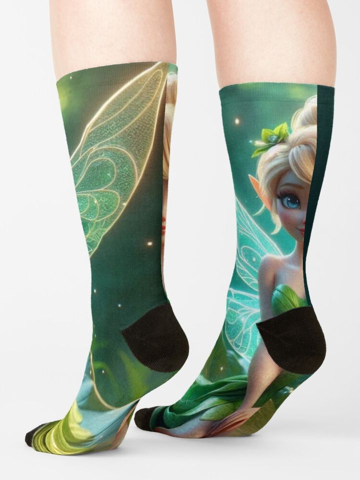 Watercolor Tinker Bell Socks