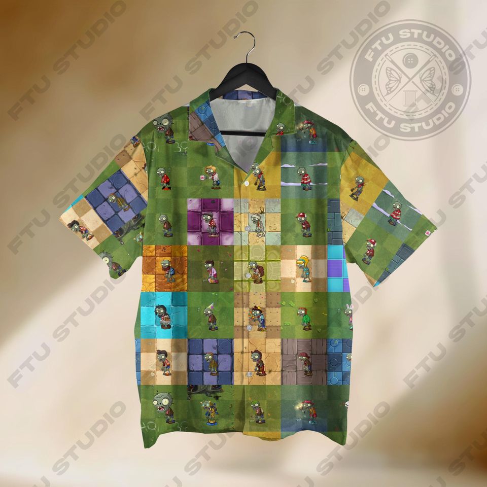 Zombie Map Hawaiian Shirt Fantasy Video Game Zombie Gifts