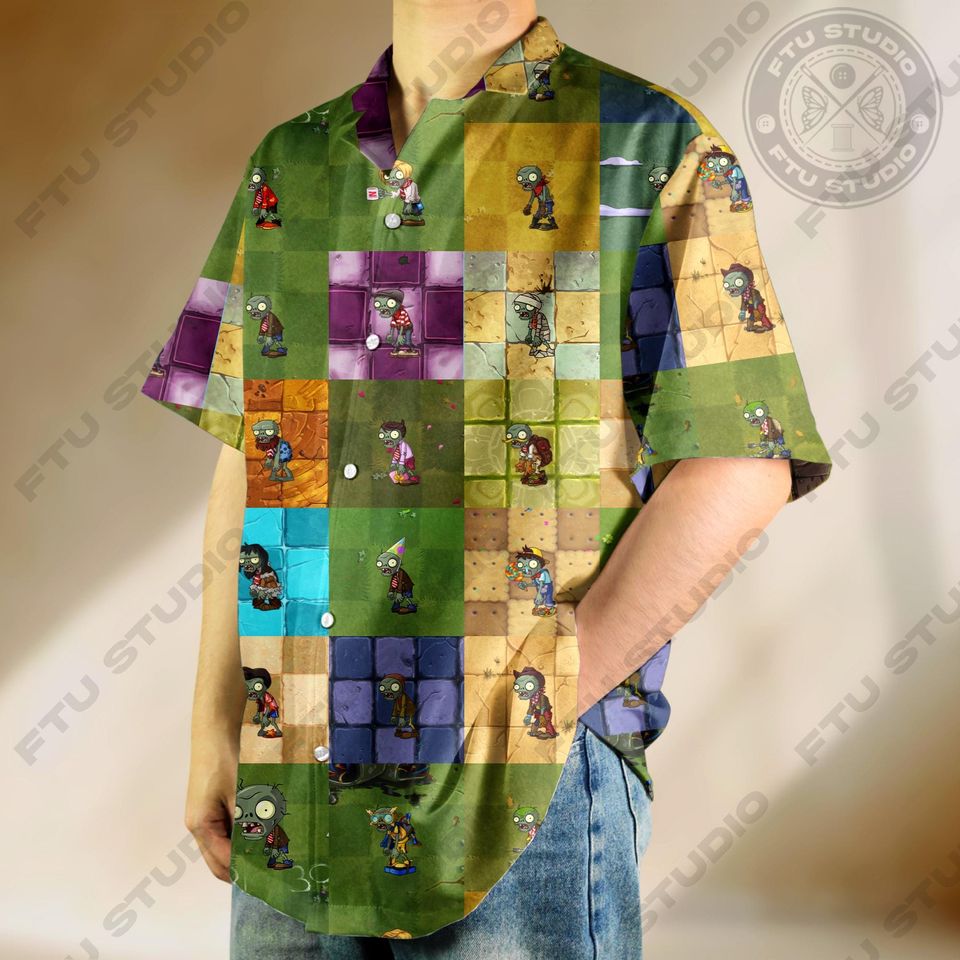 Zombie Map Hawaiian Shirt Fantasy Video Game Zombie Gifts