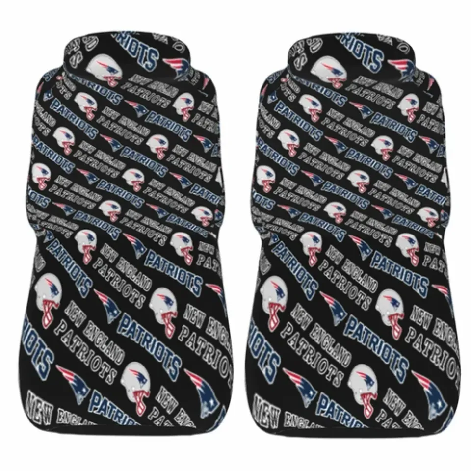 2pcs Car Seat Covers Universal New England Patriots Car Front Rear Protectors