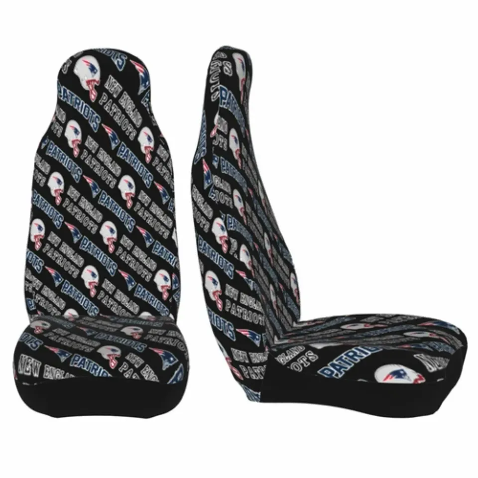 2pcs Car Seat Covers Universal New England Patriots Car Front Rear Protectors