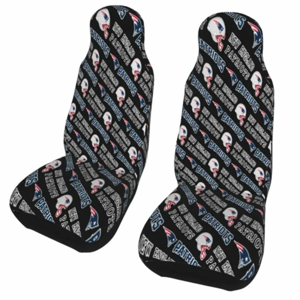 2pcs Car Seat Covers Universal New England Patriots Car Front Rear Protectors