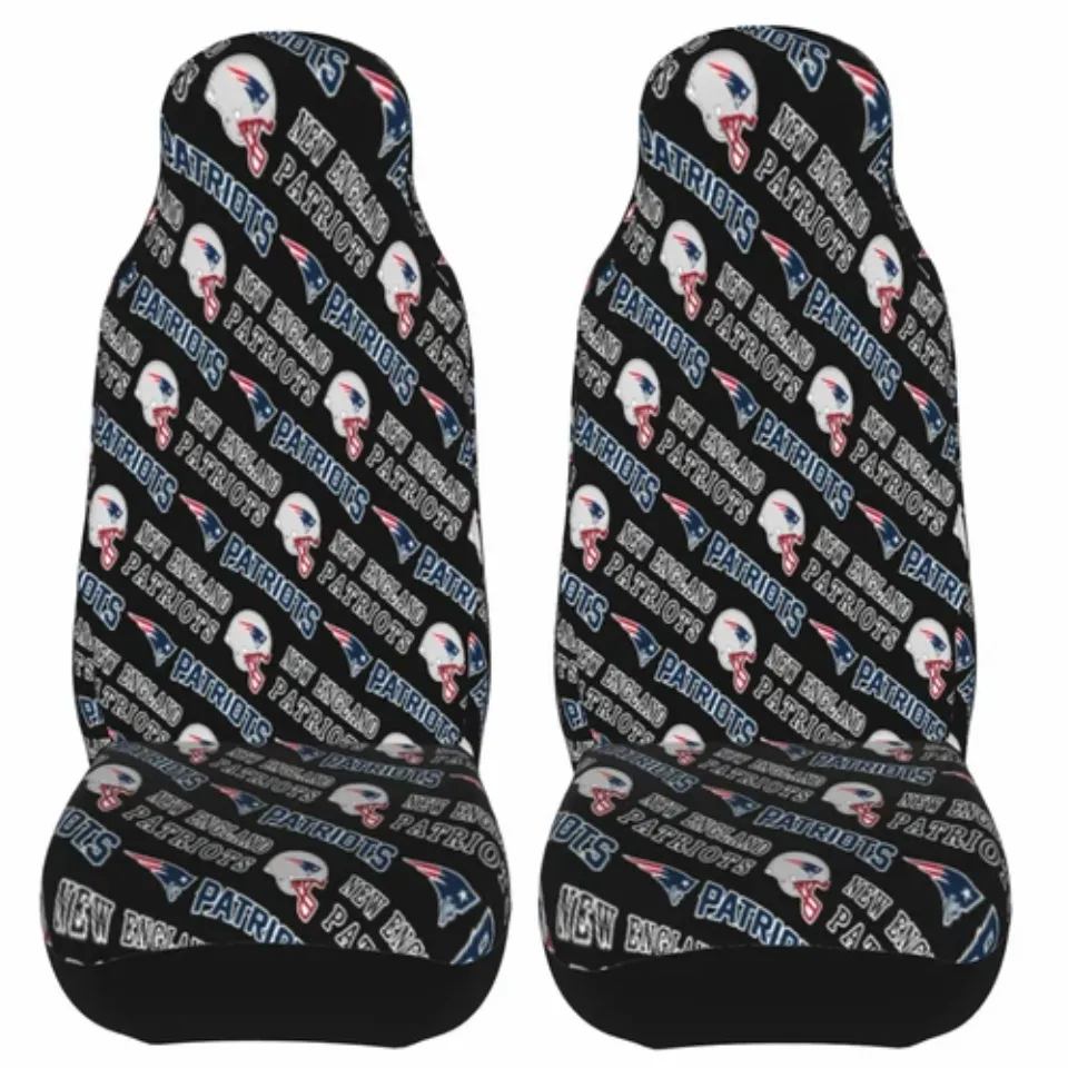2pcs Car Seat Covers Universal New England Patriots Car Front Rear Protectors