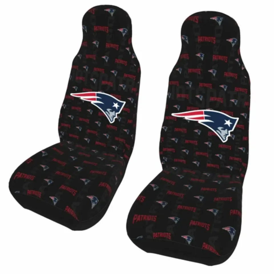 2pcs Car Seat Covers Universal New England Patriots Car Front Rear Protectors