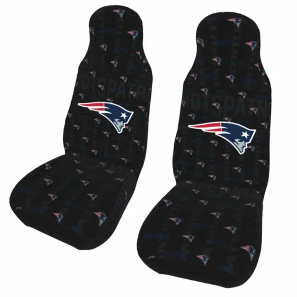 2pcs Car Seat Covers Universal New England Patriots Car Front Rear Protectors