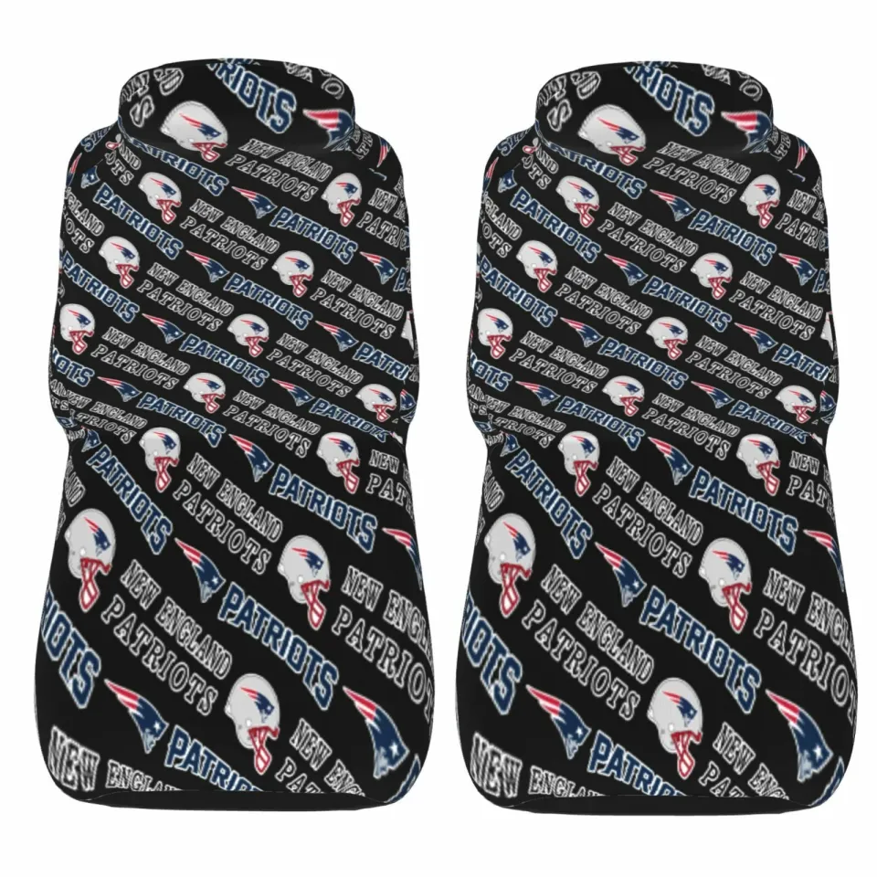2pcs Car Seat Covers Universal New England Patriots Car Front Rear Protectors