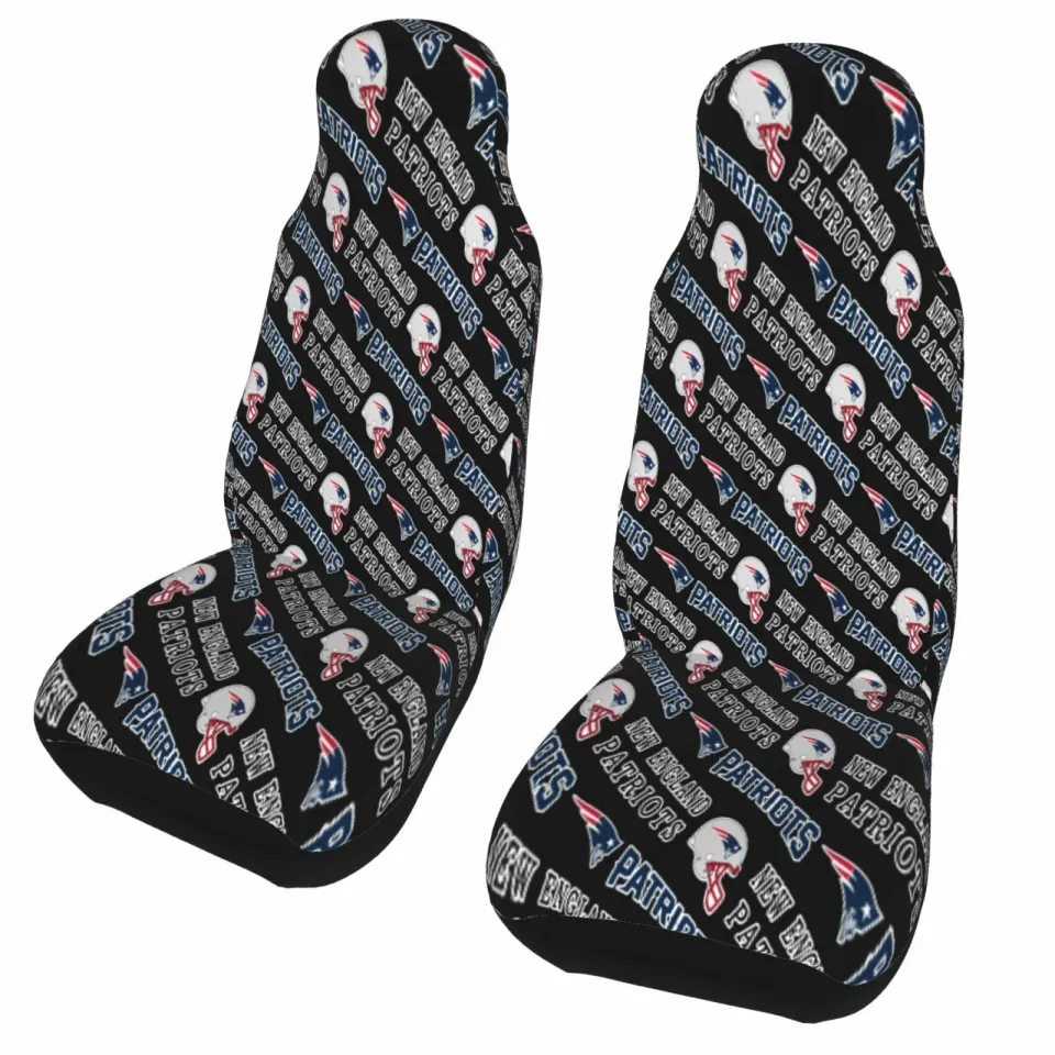 2pcs Car Seat Covers Universal New England Patriots Car Front Rear Protectors