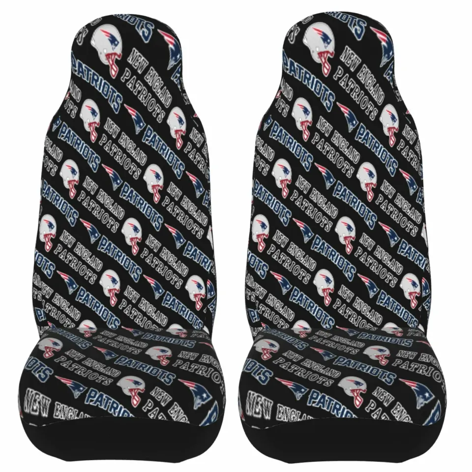 2pcs Car Seat Covers Universal New England Patriots Car Front Rear Protectors