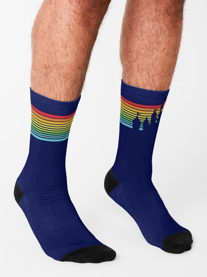 Retro Castle Stripes Socks