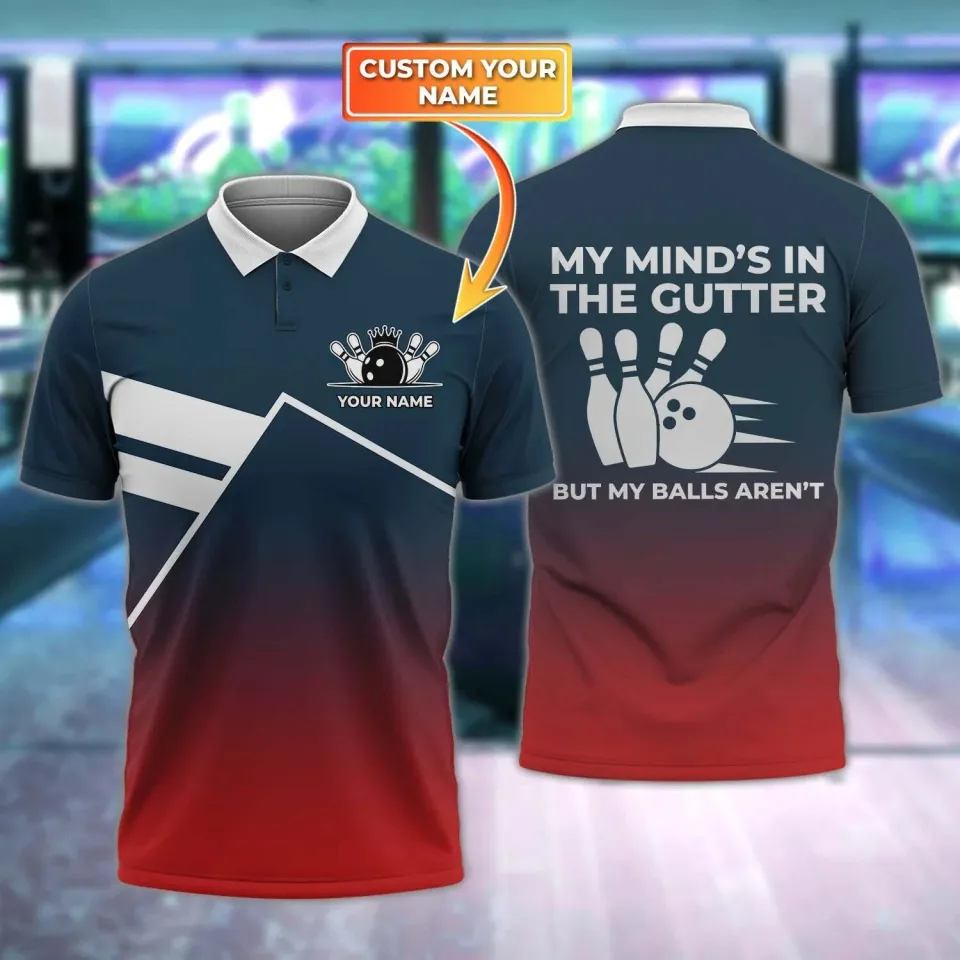Personalized Name 3D Bowling Polo Shirt Bowling All Over Print  Polo
