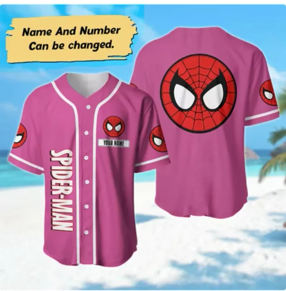 Personalized Spider-Man 3D Baseball Jersey Shirt