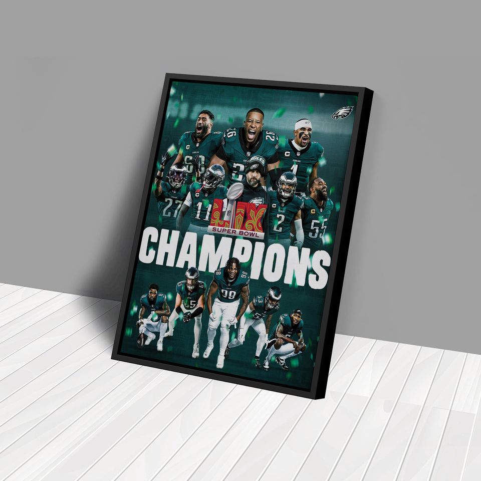 Philadelphia Eagles Super Bowl LIX Champions Poster | Wall Art | Home Decor