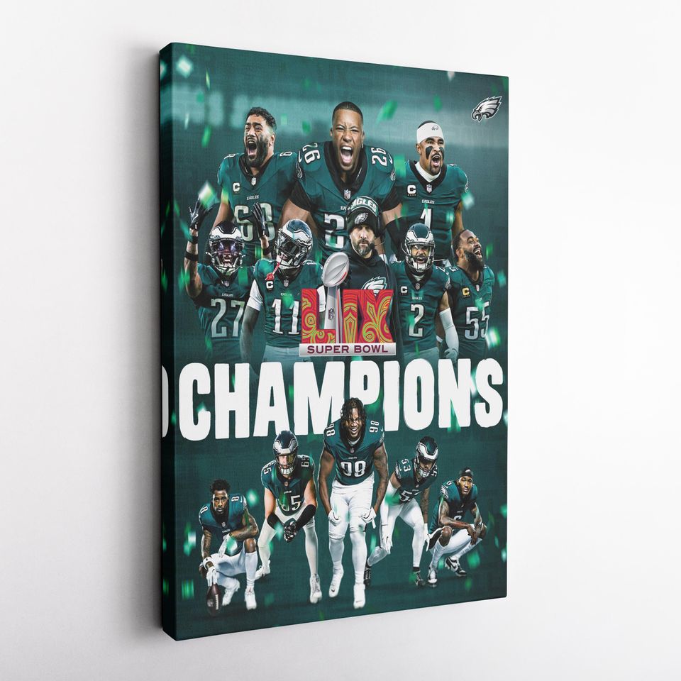 Philadelphia Eagles Super Bowl LIX Champions Poster | Wall Art | Home Decor