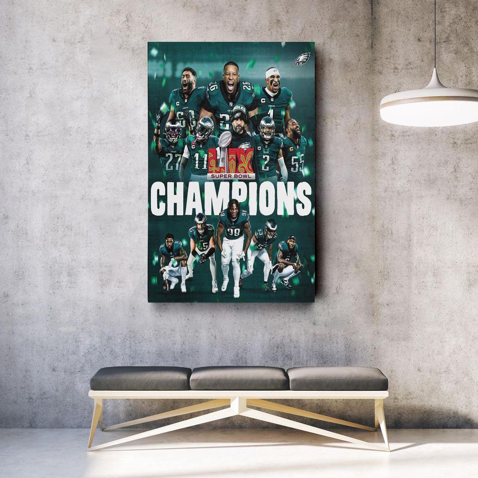 Philadelphia Eagles Super Bowl LIX Champions Poster | Wall Art | Home Decor