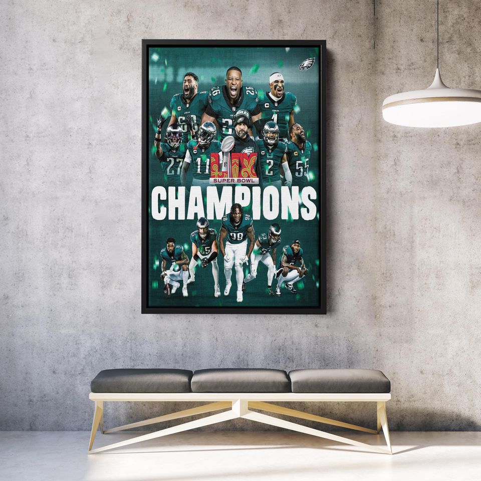 Philadelphia Eagles Super Bowl LIX Champions Poster | Wall Art | Home Decor