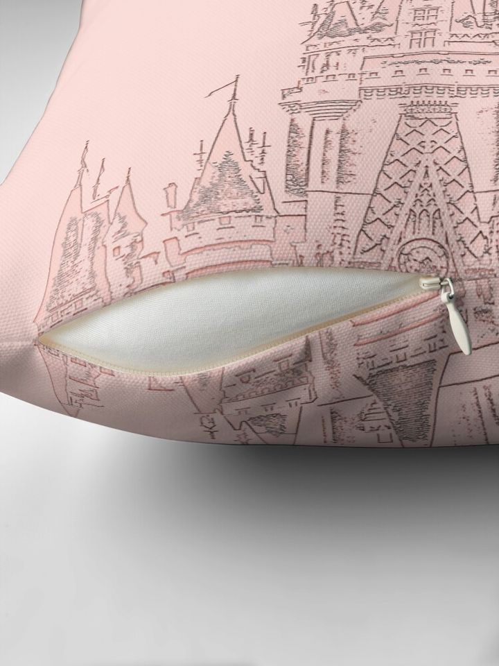Rose Gold Magic Castle Carving Pillow