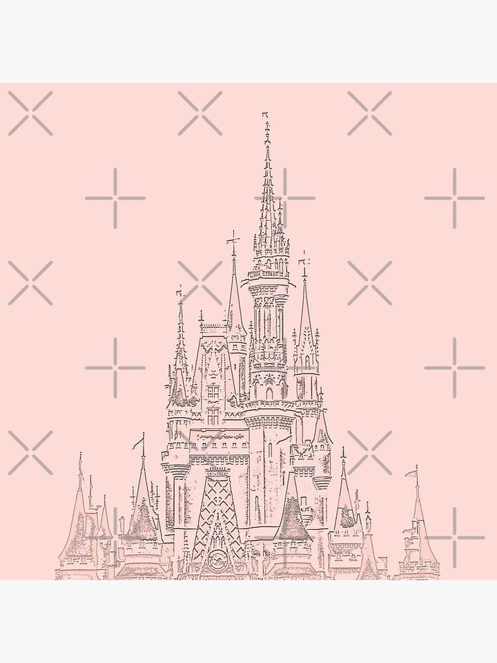 Rose Gold Magic Castle Carving Pillow