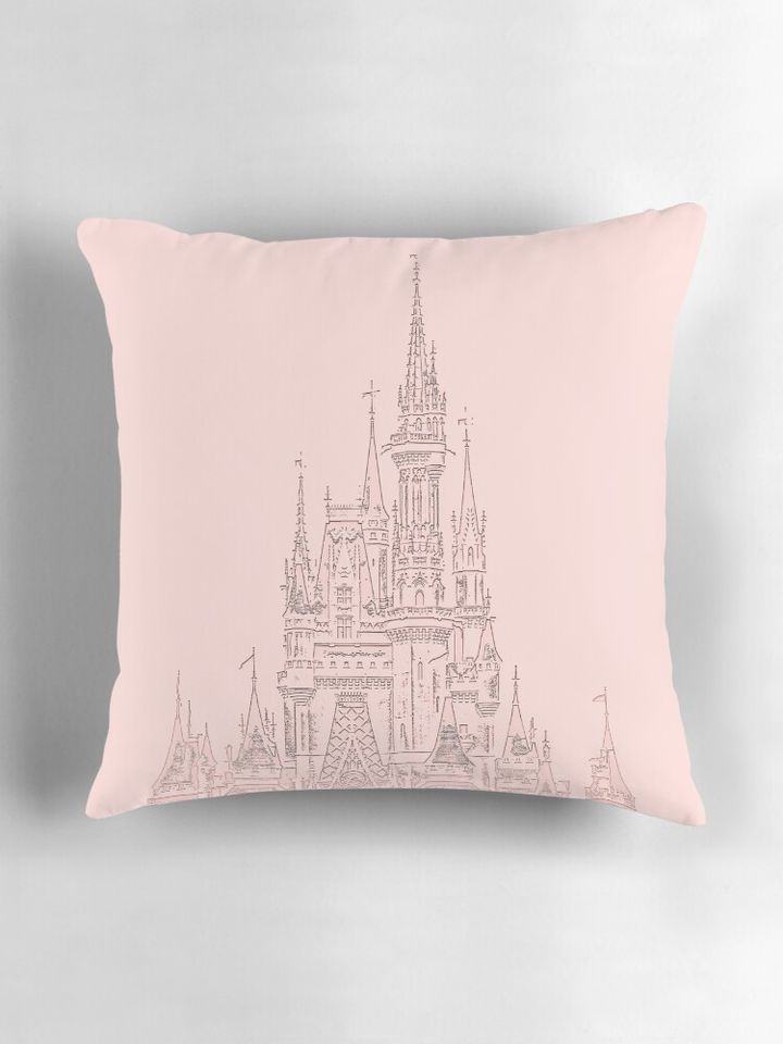 Rose Gold Magic Castle Carving Pillow