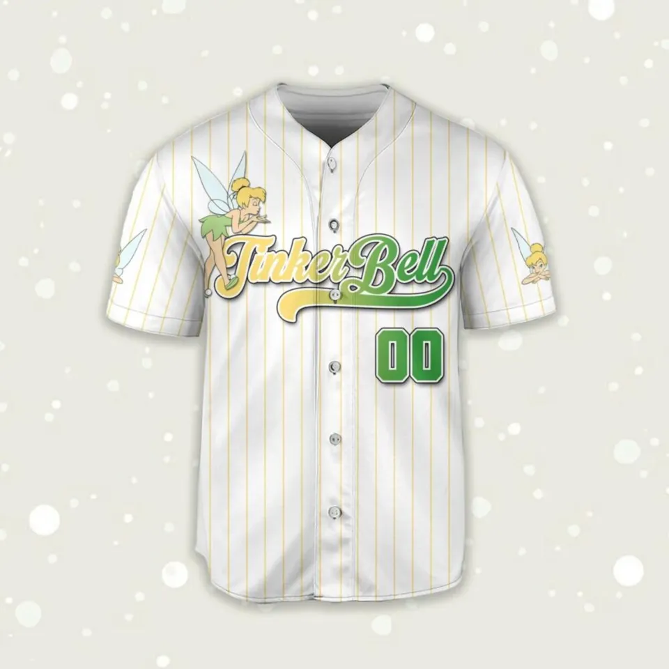 Personalized Love Tinker Bell Happy St. Patrick's Day Baseball Jersey Shirt